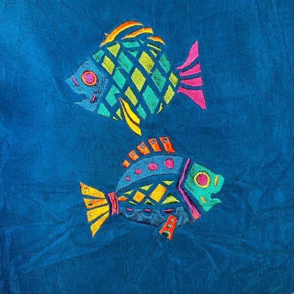 Vintage Johnny Was Embroidered Fish T-Shirt - Picture 3 of 7